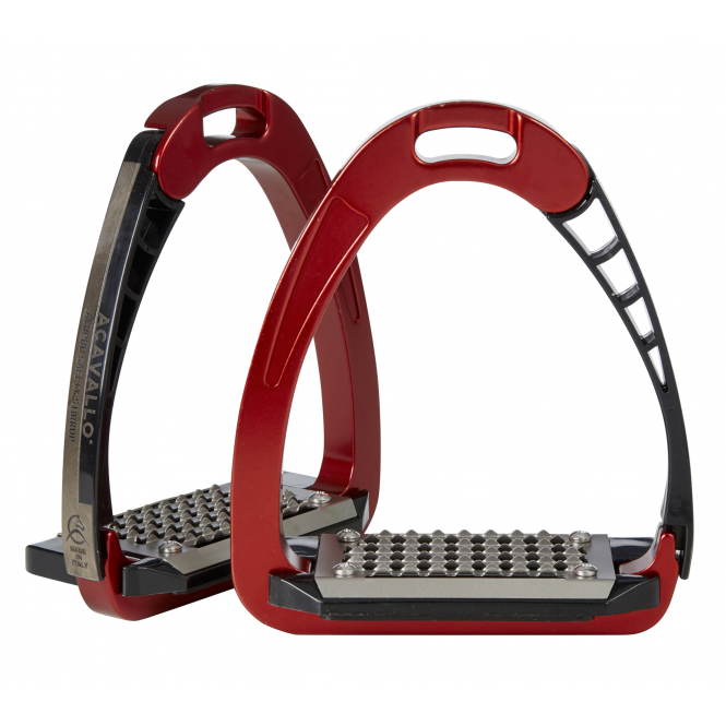 Acavallo  Arena AluPro Stirrups - Red