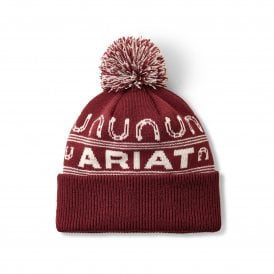 Ariat Apres Womens Pom Pom Beanie - Burgundy