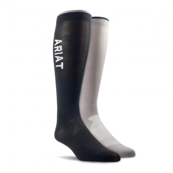 Ariat  TEK Essential Performance Socks 2pk - Black Zinc