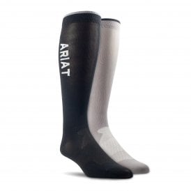 Ariat AriatTEK Essential Performance Socks 2pk - Black Zinc