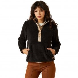 Ariat Berber Womens Snap Front Sweatshirt - Black