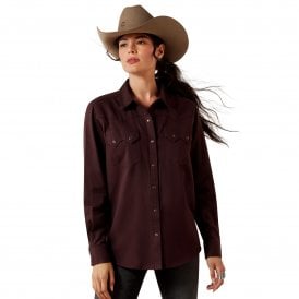 Ariat Earthbound Womens Western Snap Shirt - Chocolate Plum