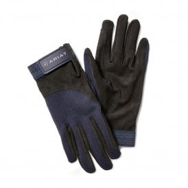 Ariat Ladies Non-Insulated Tek Grip Riding Gloves - Navy Blue