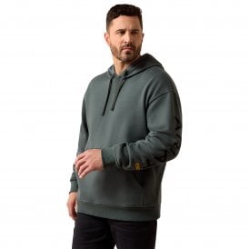 Ariat Mens Rebar Workman Graphic Hoodie - Steel Green/Black