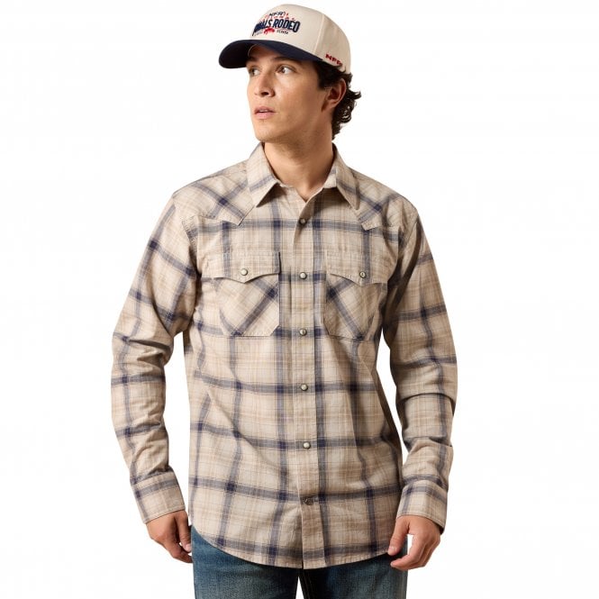 Ariat  Mens Retro Hudde Fitted Snap Shirt - Peyote Plaid