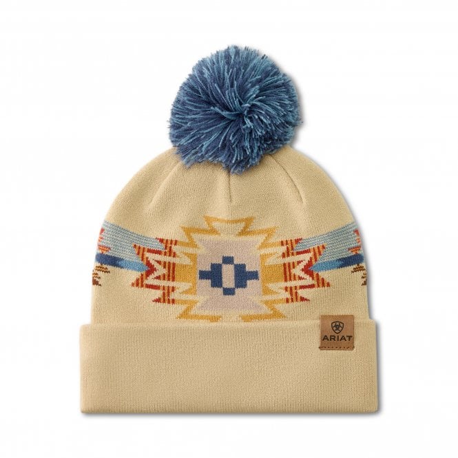 Ariat  Serape Womens Fleece Lined Beanie - Natural
