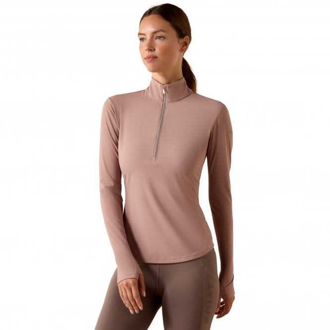 Ariat  SolVeil Womens 1/2 Zip Long Sleeve Baselayer - Antler