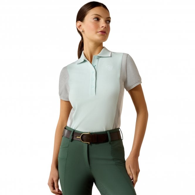 Ariat  Taryn Womens Short Sleeved Polo Shirt - Starlight/Heather Grey