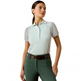 Ariat Taryn Womens Short Sleeved Polo Shirt - Starlight/Heather Grey