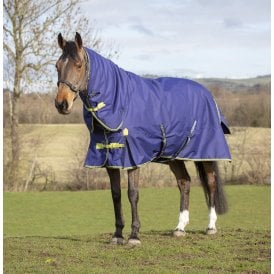 Asker 0g Horse Combo Neck Turnout Rug - Navy Blue