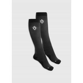 Aztec Diamond Pressure Padded Socks (Twin Pack) - Black