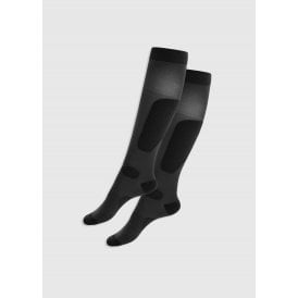 Aztec Diamond Pressure Padded Socks (Twin Pack) - Black