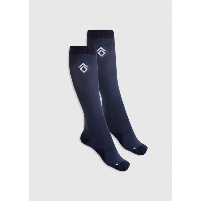 Aztec Diamond  Pressure Padded Socks (Twin Pack) - Navy Blue