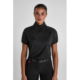 Aztec Diamond Short Sleeve Womens Ventilated Shirt - Black