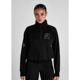 Aztec Diamond Sporting Goods Half Zip Womens Sweater - Black