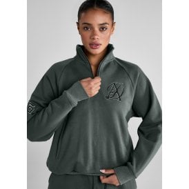 Aztec Diamond Sporting Goods Half Zip Womens Sweater - Fern