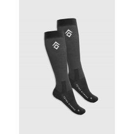 Aztec Diamond Underboot Socks (Twin Pack) - Black