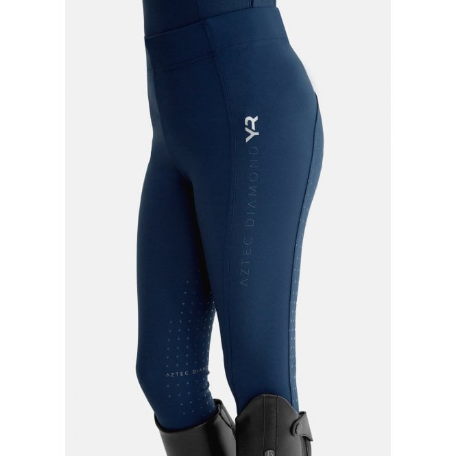 Aztec Diamond  Young Rider Full Seat Leggings - Navy Blue