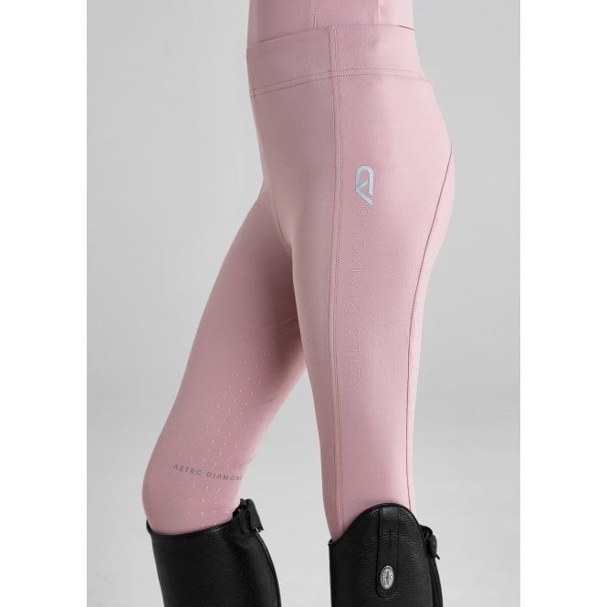 Aztec Diamond  Young Rider Full Seat Leggings - Pink