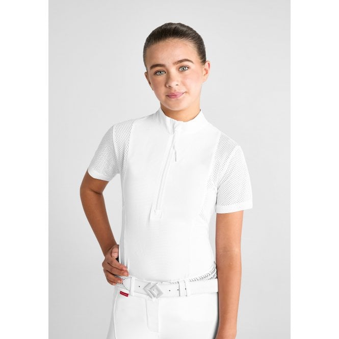 Aztec Diamond  Young Rider Insert Mesh Shirt - White
