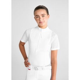 Aztec Diamond Young Rider Insert Mesh Shirt - White
