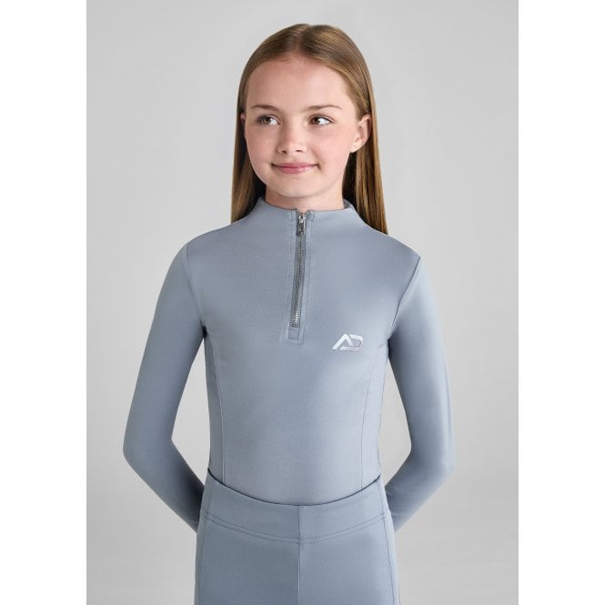 Aztec Diamond  Young Rider Long Sleeved Base Layer - Ash Blue