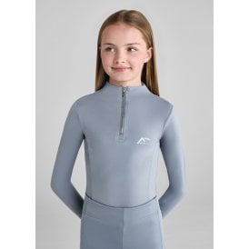 Aztec Diamond Young Rider Long Sleeved Base Layer - Ash Blue