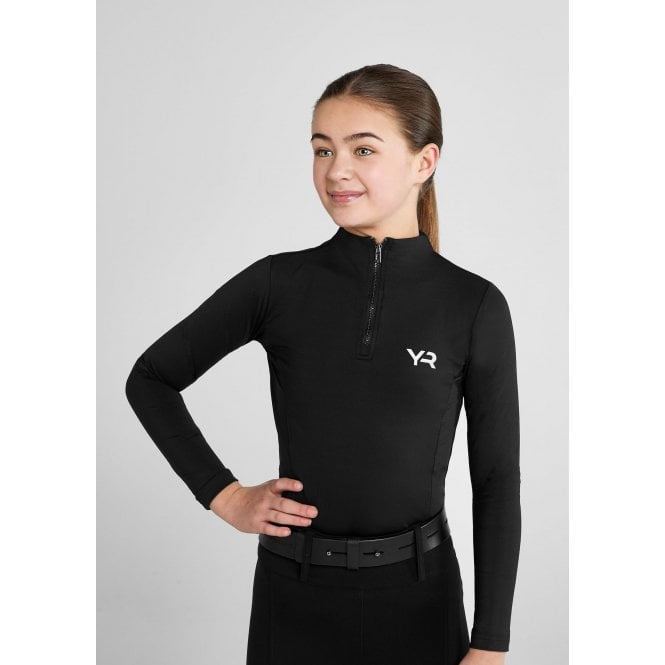 Aztec Diamond  Young Rider Long Sleeved Base Layer - Black