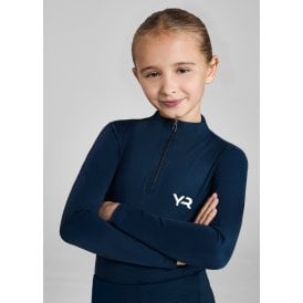 Aztec Diamond Young Rider Long Sleeved Base Layer - Navy Blue