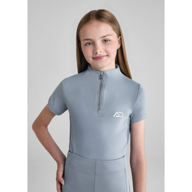 Aztec Diamond  Young Rider Short Sleeved Base Layer - Ash Blue