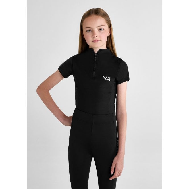 Aztec Diamond  Young Rider Short Sleeved Base Layer - Black