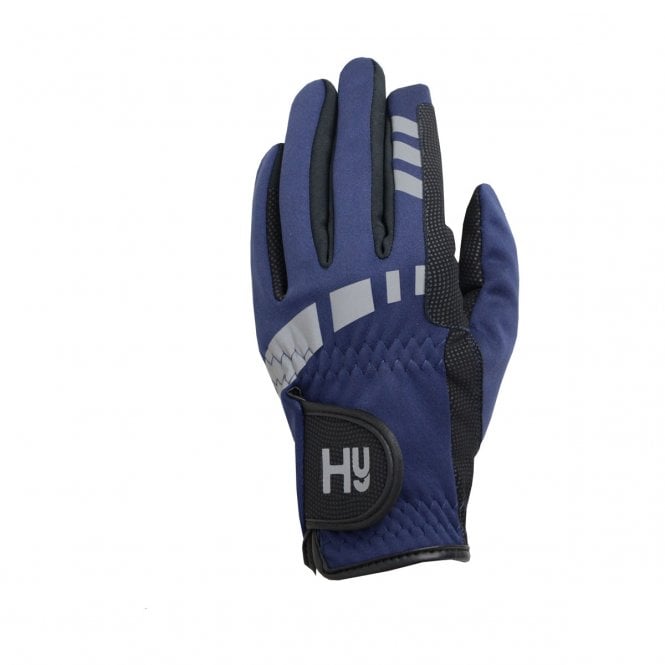 Battles Hy Equestrian Childrens Extreme Reflective Softshell Gloves - Navy