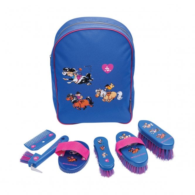 Battles Hy Equestrian Thelwell Collection Race Complete Grooming Kit Rucksack - Cobalt Blue/Magenta