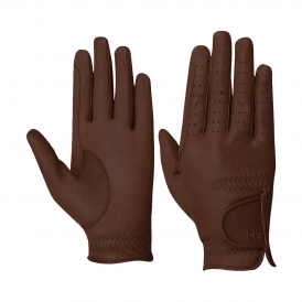 Hy5 Adults Leather Riding Gloves - Brown