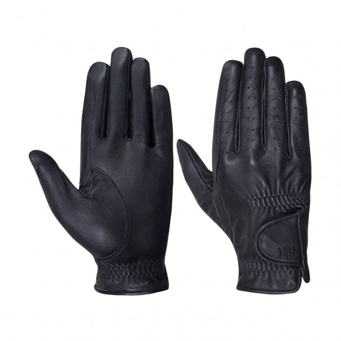 Battles Hy5 Childrens Leather Riding Gloves - Black