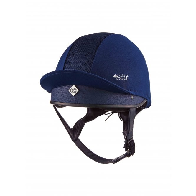 Charles Owen  4 Star Jockey Riding Helmet - Navy Blue