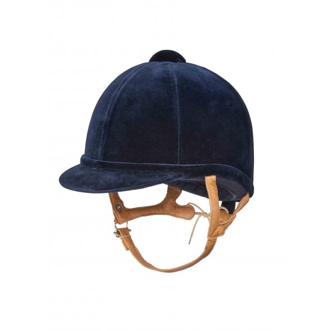 Charles Owen  Fian Riding Hat - Navy With Flesh Harness