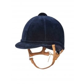 Charles Owen Fian Riding Hat - Navy With Flesh Harness
