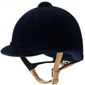Charles Owen Hampton ROUND Riding Hat - Navy Blue