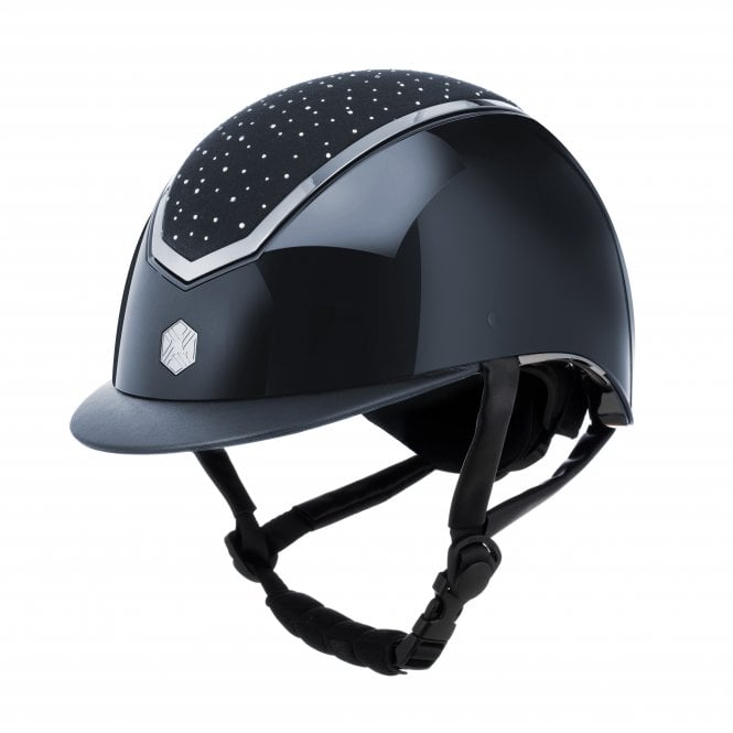 Charles Owen  Kylo Crystal Riding Hat - Navy Gloss/Silver