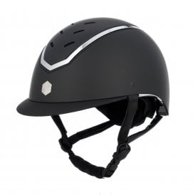Charles Owen Kylo Riding Hat - Black Matte/Silver