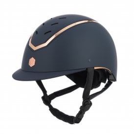 Charles Owen Kylo Riding Hat - Navy Matte/Rose Gold