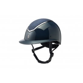 Charles Owen Kylo Sparkly WIDE PEAK Riding Hat - Navy Gloss/Pewter