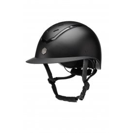 Charles Owen Kylo WIDE PEAK Riding Hat - Black Matte/Black Gloss