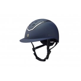 Charles Owen Kylo WIDE PEAK Riding Hat - Navy Matte/Pewter