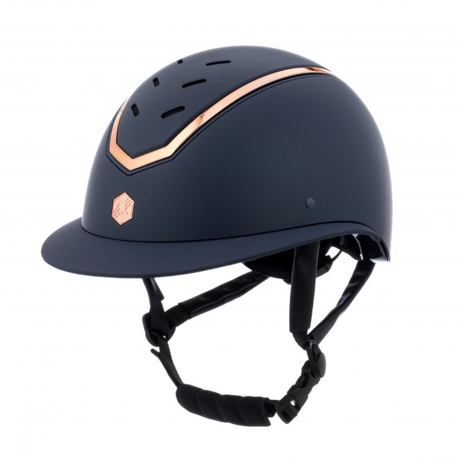 Charles Owen  Kylo WIDE Peak Riding Hat - Navy Matte/Rose Gold