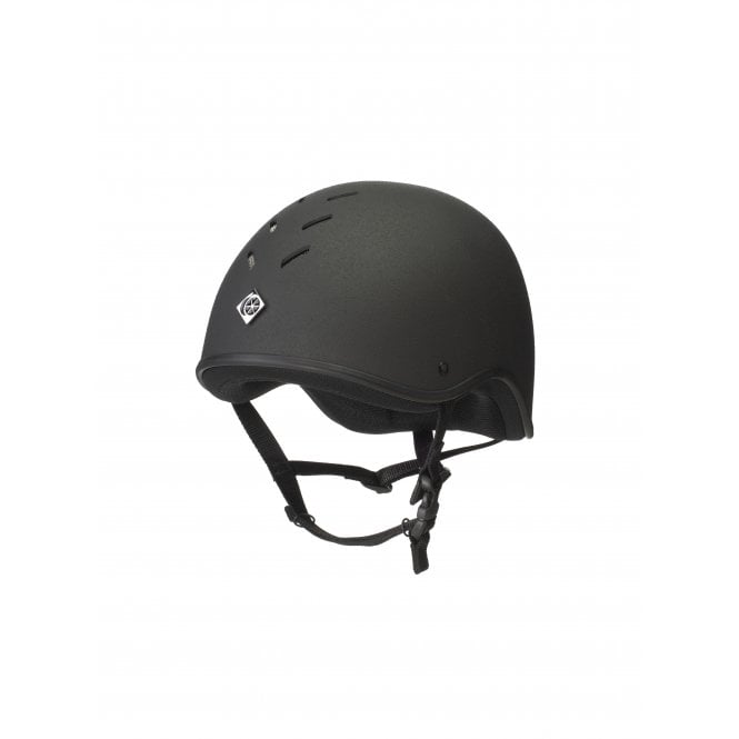 Charles Owen  Young Riders Ventilated ROUND Jockey Skull - Black