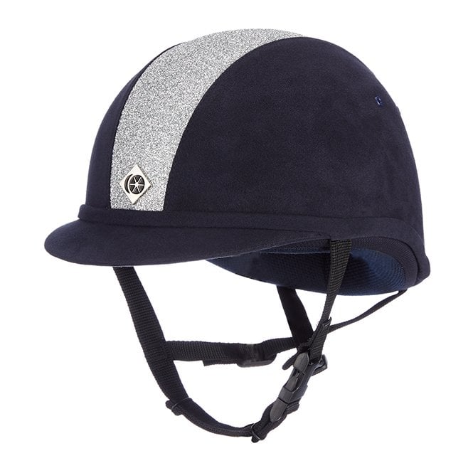 Charles Owen  YR8 Riding Hat - Navy/Silver Sparkle