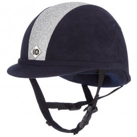 Charles Owen YR8 Riding Hat - Navy/Silver Sparkle