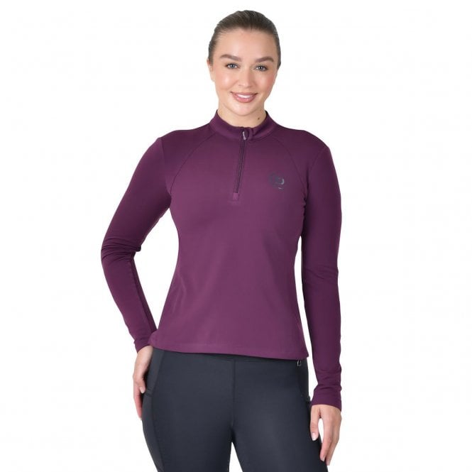 Dublin  Brushed Long Sleeve Womens Riding Top - Purple Violet